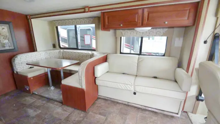 Sofa facing TV example. Winnebago Vista 2014