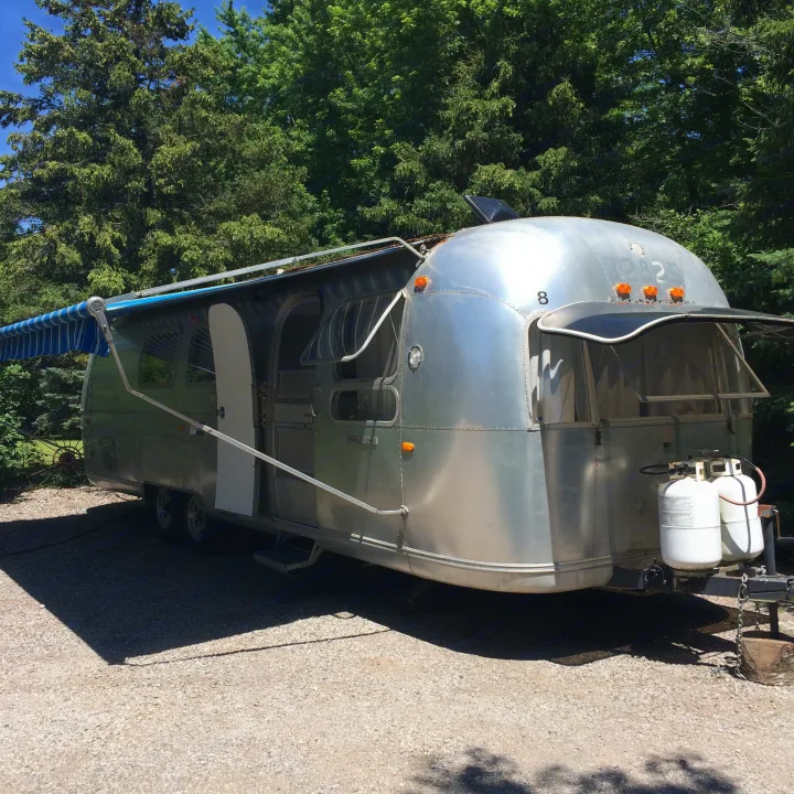 Set up for camping in style!. Airstream Land Yacht 1969