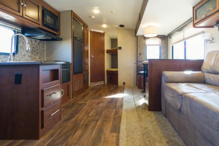 This travel trailer has one slide-out which makes it very spacious and easy for people to move around. . Heartland Wilderness 2015