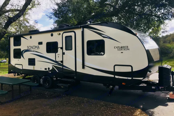 View of trailer in action at Dos Picos. Forest River Sonoma 2017