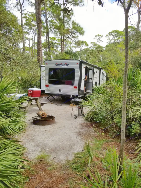 This is the back of our RV. We were camping at Cape San Blas.  Beautiful State Park.  It has the big window so you can have a great outdoor look.. Gulf Stream Other 2017
