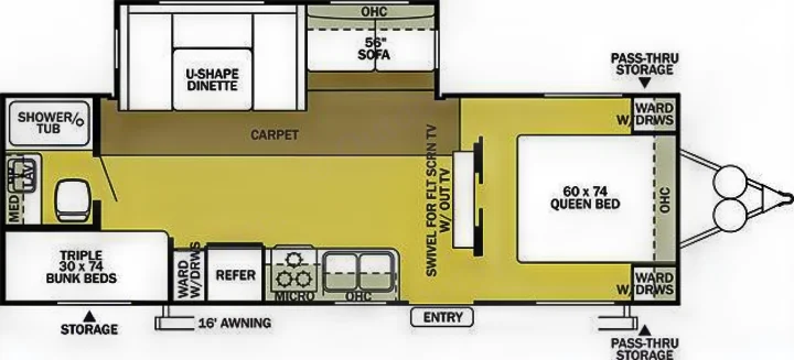 Floor plan . Forest River Salem 26TBUD 2011
