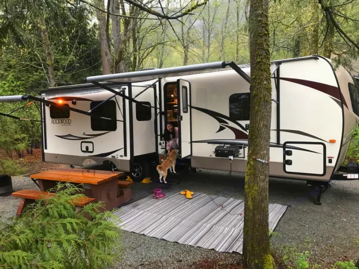 Porteau Cove Provincial Park, Lions Bay, British Columbia. April 2018. Forest River Rockwood Ultra Lite 2018