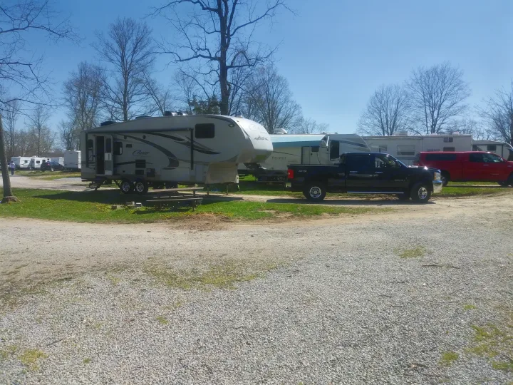 RV set up at local park. Keystone Cougar High Country 2010