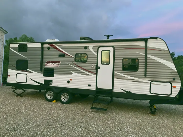 outside of camper before being set up. Coleman lantern 262bh 2018