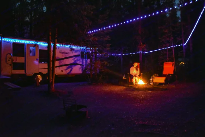 Camping in Jasper with our Solar LED’s setup. Travelaire TT 267 2006