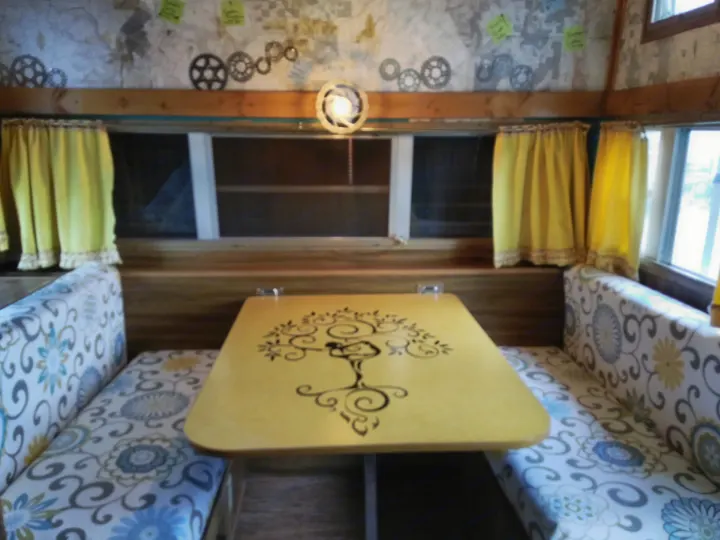 Dining area.. Prowler Remodeled Retro Camper 1976
