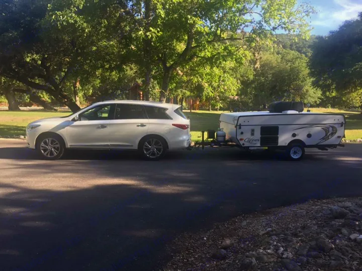 Hooked up to our car and ready to go! . Coachmen Clipper 2017
