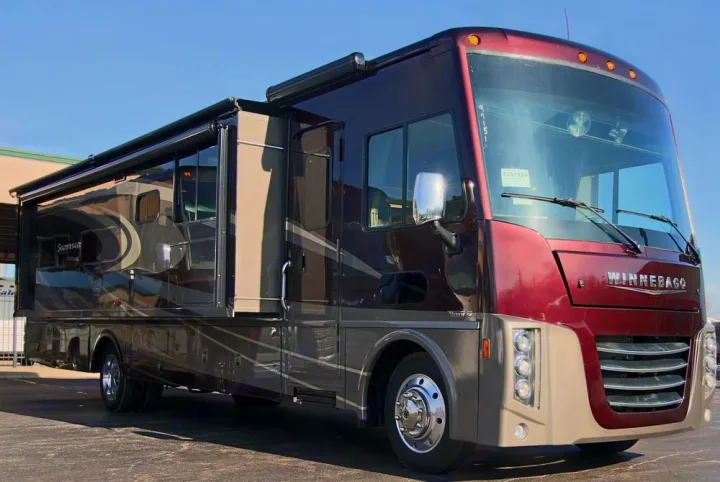 Almost the entire wall slides out for tons of  additional room inside. Winnebago Sightseer 2017