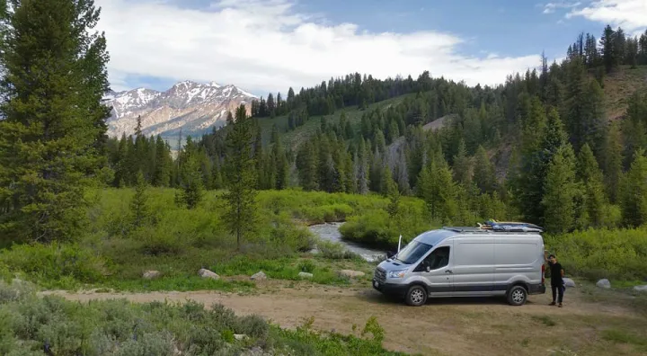 Idaho, Sun Valley. Possibly the best campsite, ever.. Ford Custom Transit 2015