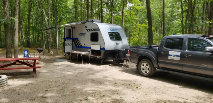 Plenty of storage for a smaller camper . Keystone Bullet 2018