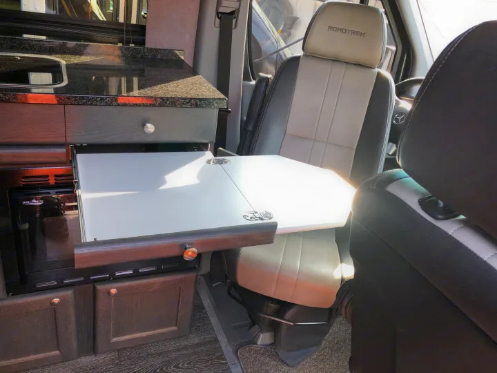 Driver's seat swiveled to pop out desk.. Roadtrek Roadtrek Class B 2015