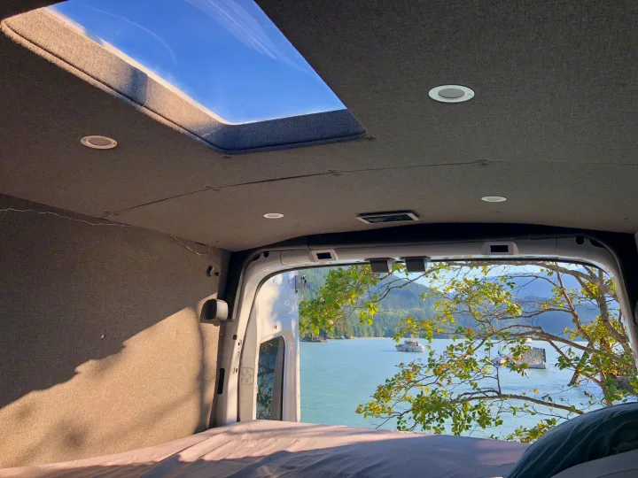 Watch the views, or your ceiling mounted iPad!  The main thing is to relax.. Ford Transit 2017