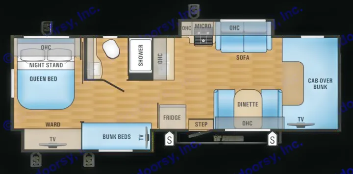 RV rental floor plan.. Jayco Greyhawk 2019