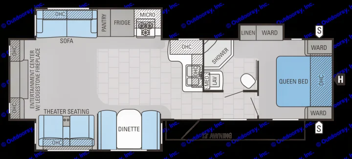 Layout of the trailer. Jayco Jay Flight 2015