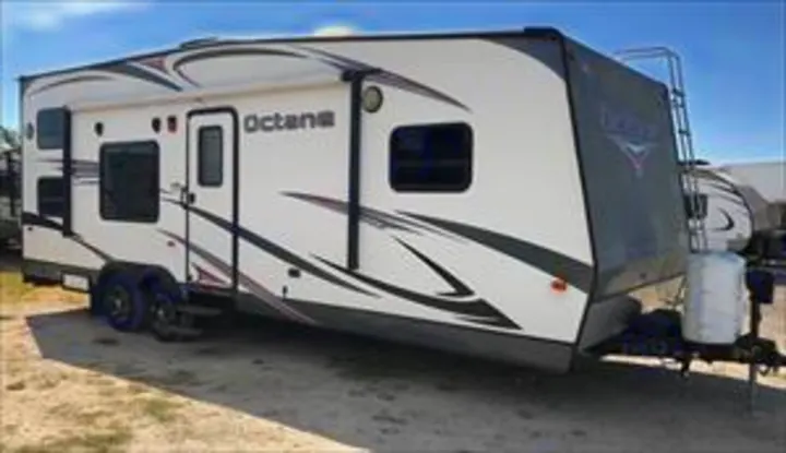 Outside with awning in. Jayco Octane 2014