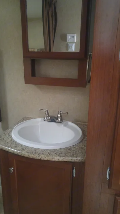 Vanity separate from bathroom. Outdoors Rv Manufacturing Wind River 2010
