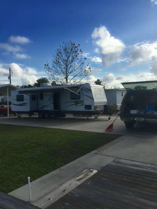 Set up for a weekend at the lake. Forest River Rockwood Ultra Lite 2014