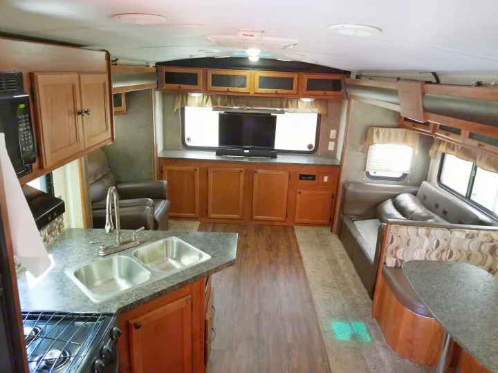 HUGE living room with custom recliners! Full pullout couch.. Heartland Wilderness 2013