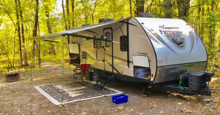 Private site at a local provincial park. Coachmen Freedom Express 2016