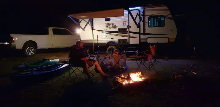 Great place to hang out next to the fire.. Jayco Jay Flight 2019