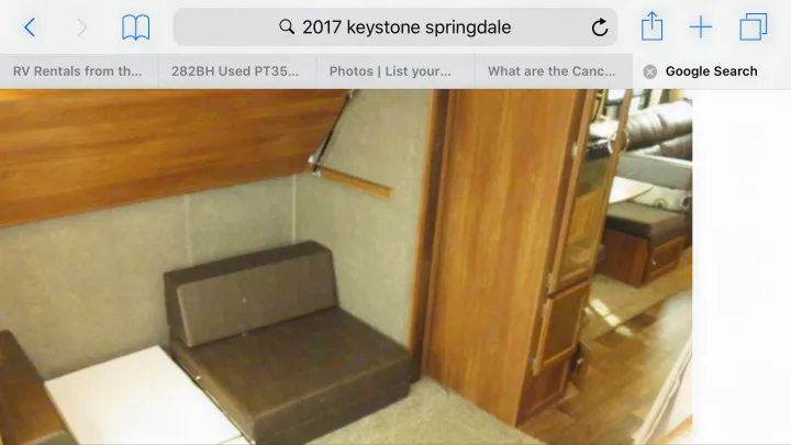 Back room sleeps 4 or can be used as a game room for kids or for storage. Keystone Springdale 2017