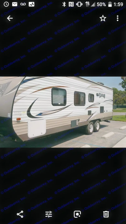 Back side of travel trailer, provides outside shower in addition to inside shower.. Forest River Wildwood X-Lite 2017