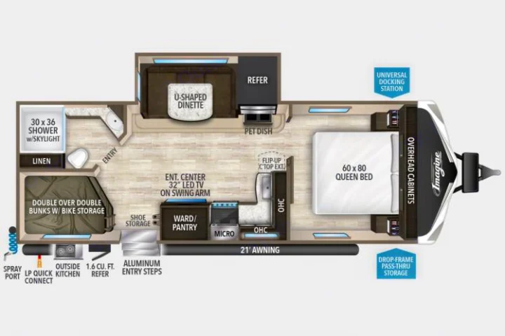 Layout. Grand Design Imagine 2400BH 2019