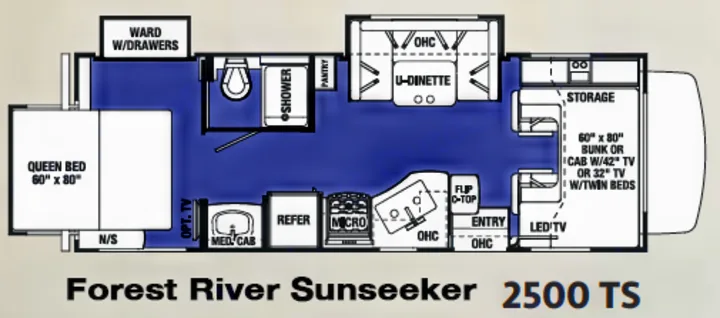 Floor plan. Forest River Sunseeker 2017