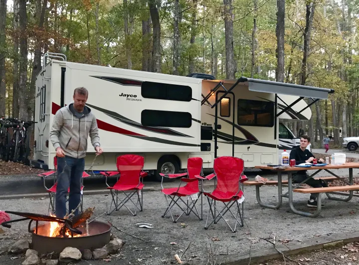 All setup at camp. Jayco Redhawk 2017