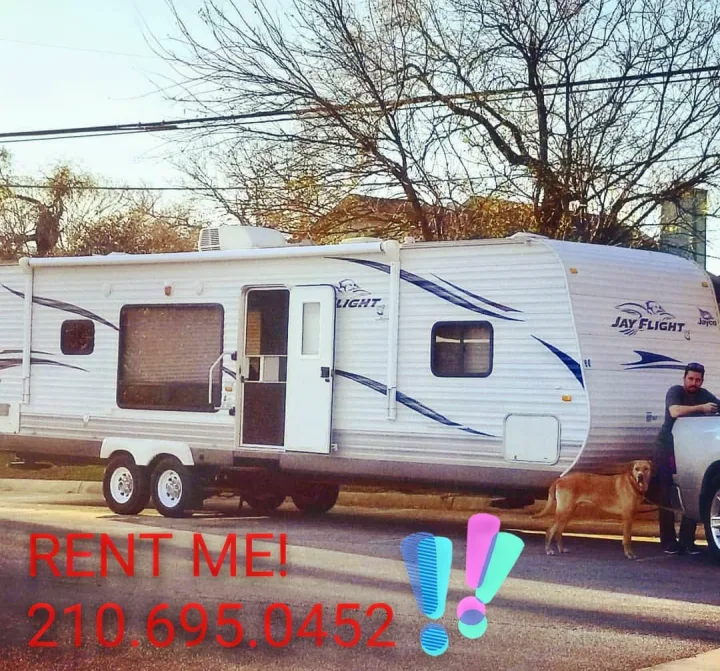 Theres me and my dog. Jayco Jay Flight 2011