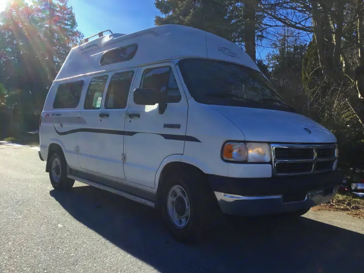 Vanessa, she’s a redecorated  1994 Dodge Getaway Van with a touch of modern style. Perfect for 3 adults or a small family of 2 adults and 2 kids. Price includes everything you’ll need, but bring what you want to enhance your trip experience.. Dodge B Van 1994