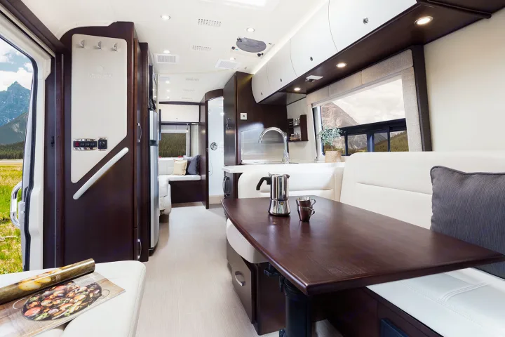 Dining area converts in to a full bed.. Leisure Travel Serenity 2016