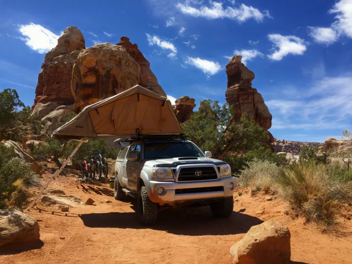 The ARB Simpson 3 roof top tent has a 2+" foam mattress. . Toyota Tacoma SR5 2007