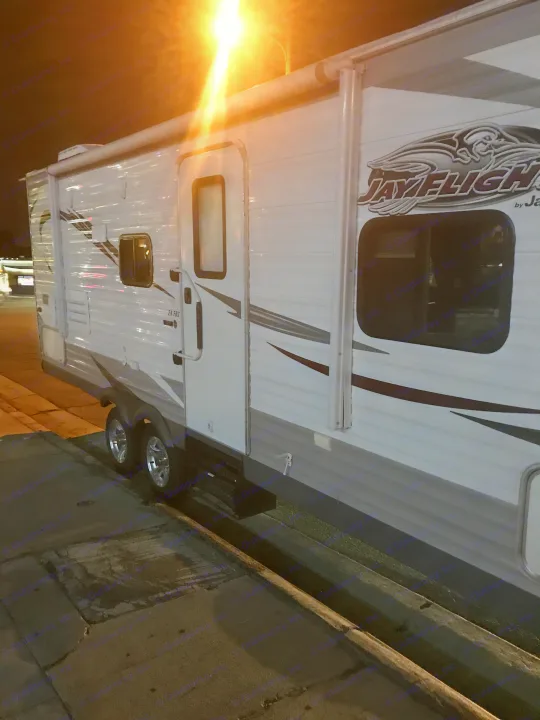 Night time view . Jayco Jay Flight 2014