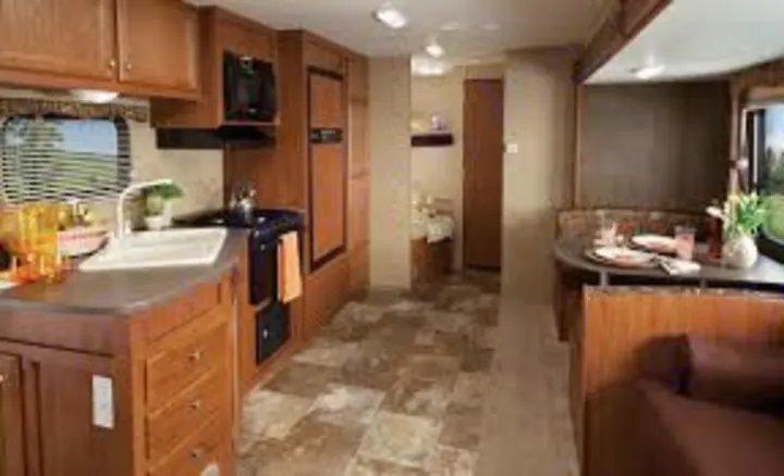 entrance facing back ,bunks and washroom with shower.. Jayco Camper Trailer- Swift 2014