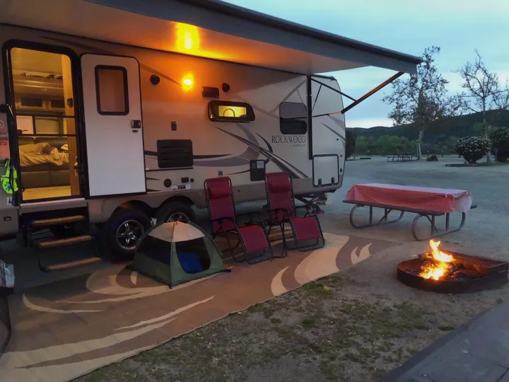 easy set up.  Interior photos coming soon. Forest River Rockwood Lite 2018