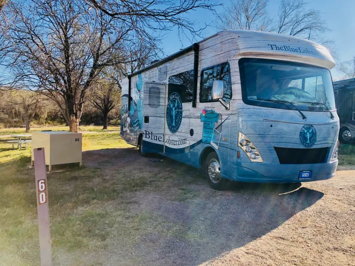 All set up, awning is not up in this photo. Thor Motor Coach A.C.E 2017