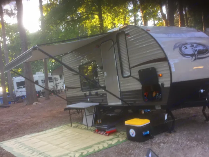 All set up to camp. . Forest River Cherokee Wolf Pup 2016