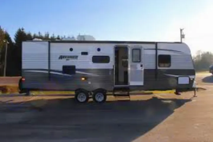 Exterior shot of our lovely 2018 Primetime Avenger 31' camper. This camper is perfect for your occasion and we are very excited to assist you in creating many memories for years to come. . Prime Time Avenger 2018