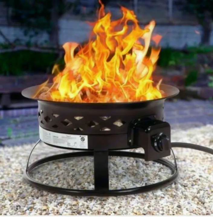 Enjoy warmth at your RV rental with this portable outdoor gas fire pit.. Keystone Hideout 2017
