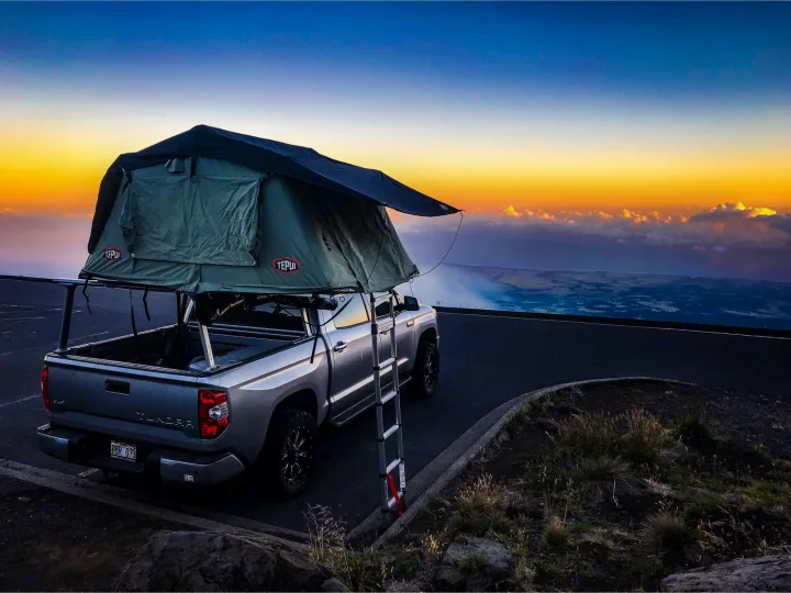 Haleakala sunrise on a cool morning, so beautiful up there.. Toyota Tundra 2017