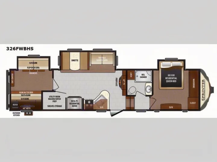 floorplan. Keystone Sprinter 2018