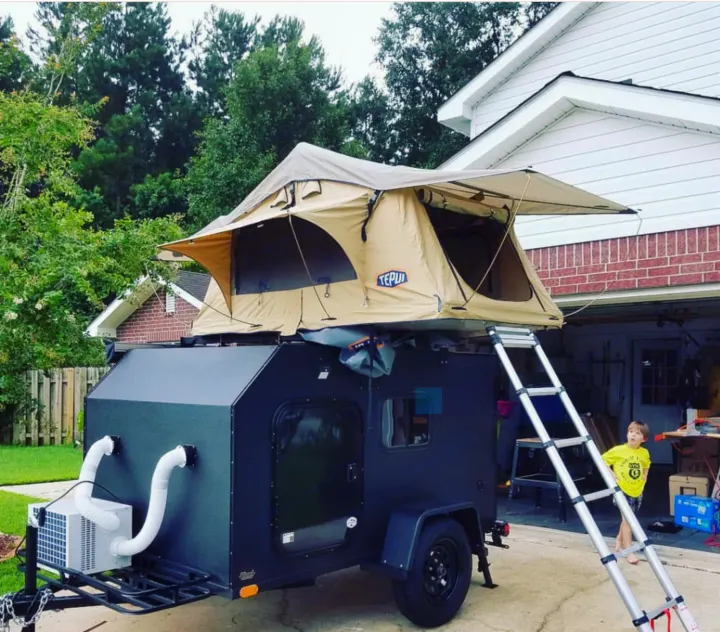 Rugged Rhino teardrop camper with roof top tent.. tiny camper company rugged rhino 2019