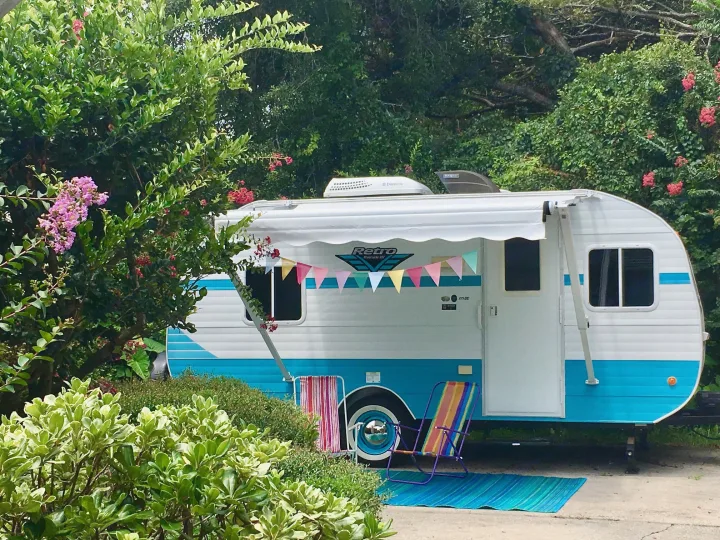 Cupcake would love to decorate your campsite... 

Adorable retro-inspired design augmented with wood interior.

Clean, safe, comfortable. She's a beauty inside and out. . Riverside Rv Retro 2017