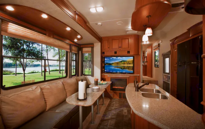 Inviting Living Room and Kitchen. Heartland Cyclone 2013