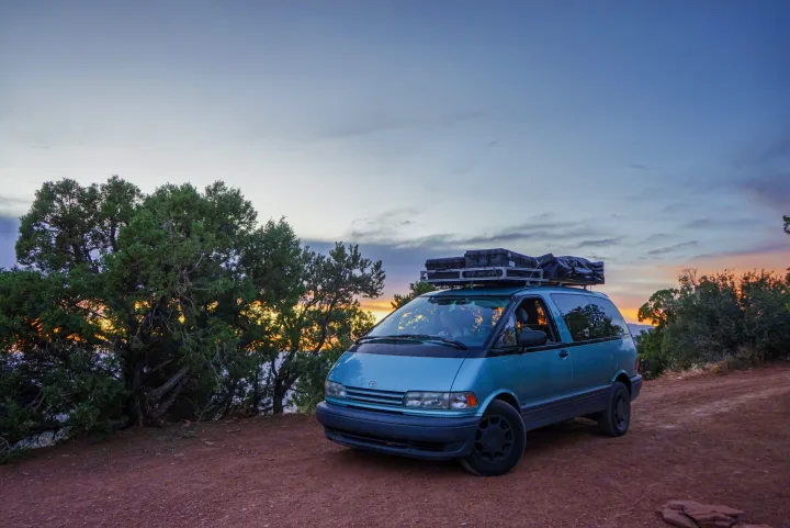 Southern Utah Sunsets in Bears Ears National Monument. Toyota Previa 1995