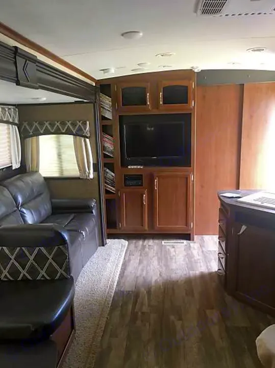 Main living room entertainment center.  . Jayco White Hawk 2017