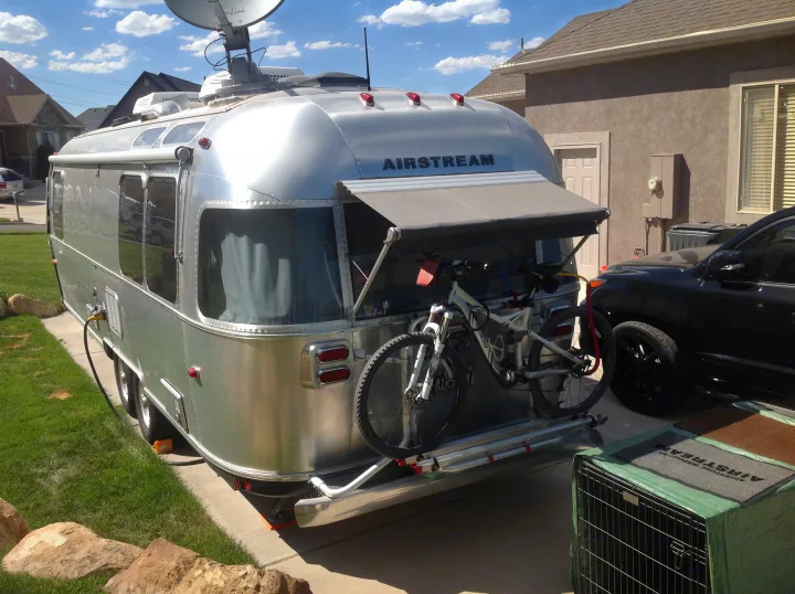 This Airstream RV rental, equipped with a bike rack & satellite dish, is ready for your next adventure.. Airstream International 2015