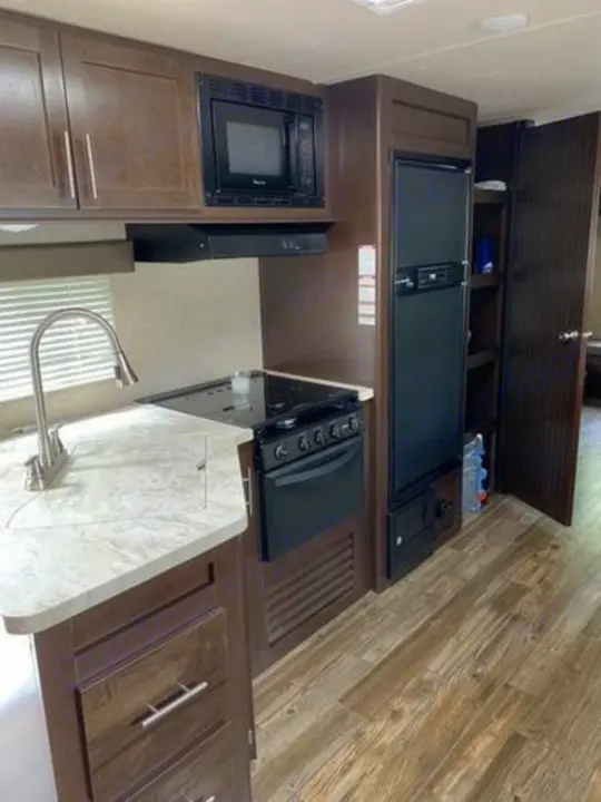 Spacious kitchen with lots of counter top space!. Forest River Patriot Edition 2017